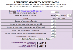 Disability Compensation Chart